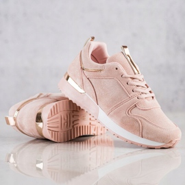 SHELOVET Baskets en daim poudré rose 1