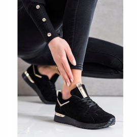 SHELOVET Baskets en daim noires le noir 3