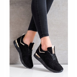 SHELOVET Baskets en daim noires 2
