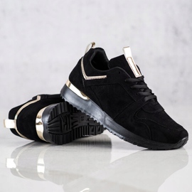 SHELOVET Baskets en daim noires le noir 4