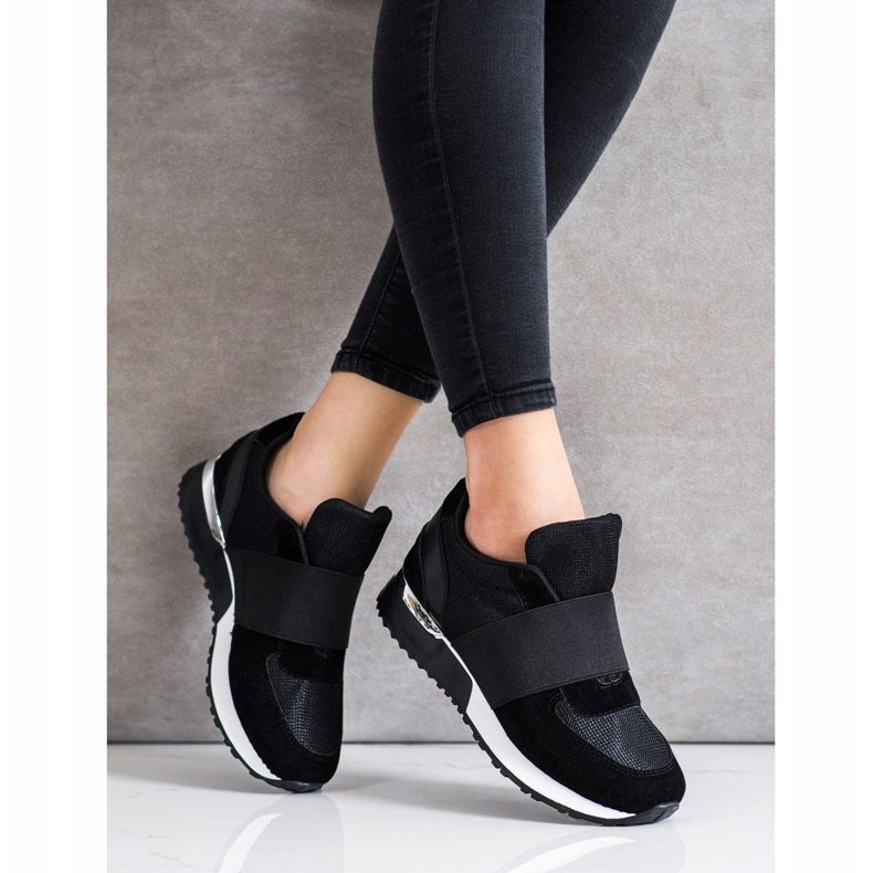 SHELOVET Baskets à enfiler élégantes le noir 1 SHELOVET Baskets à enfiler élégantes le noir 1