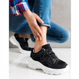 SHELOVET Baskets Avec Plateforme Décorative le noir 1