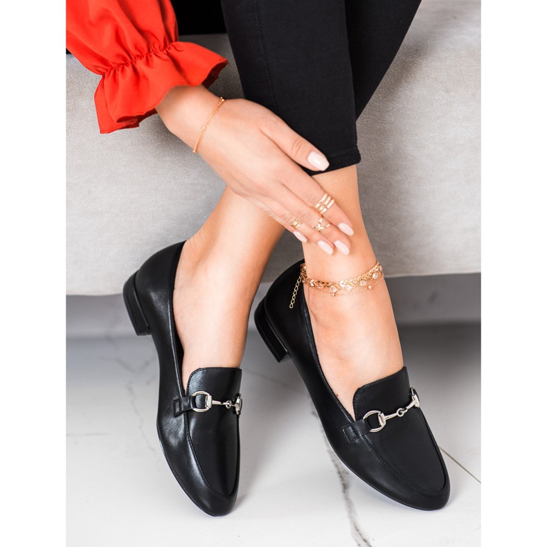 Sergio Leone Mocassins classiques avec cuir écologique le noir 2 Sergio Leone Mocassins classiques avec cuir écologique le noir 2