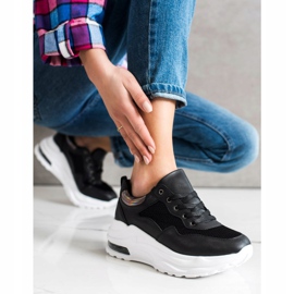 Weide Baskets confortables sur la plate-forme le noir 4