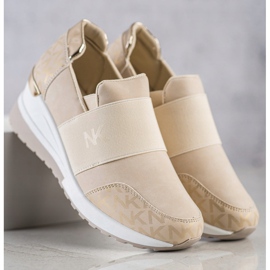 SHELOVET Baskets à enfiler beiges 2