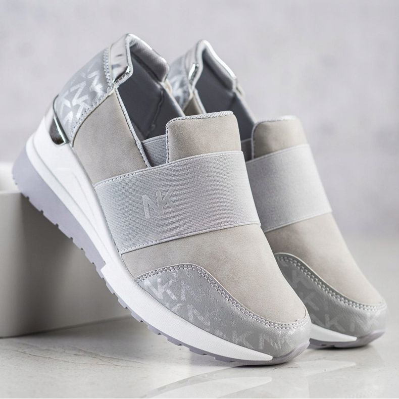 SHELOVET Baskets grises à enfiler 1