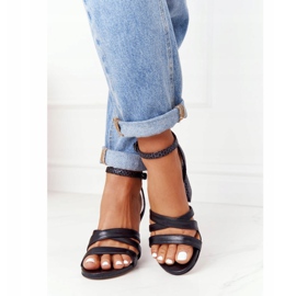 PV3 Sandales En Cuir On A Bar Noir Visconi 4400476 le noir 4