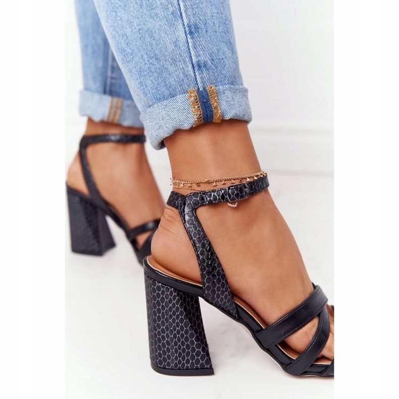 PV3 Sandales En Cuir On A Bar Noir Visconi 4400476 le noir 1