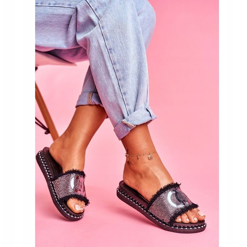 PS1 Tongs avec cristaux sur la plateforme Black Candy Man le noir 1 PS1 Tongs avec cristaux sur la plateforme Black Candy Man le noir 1