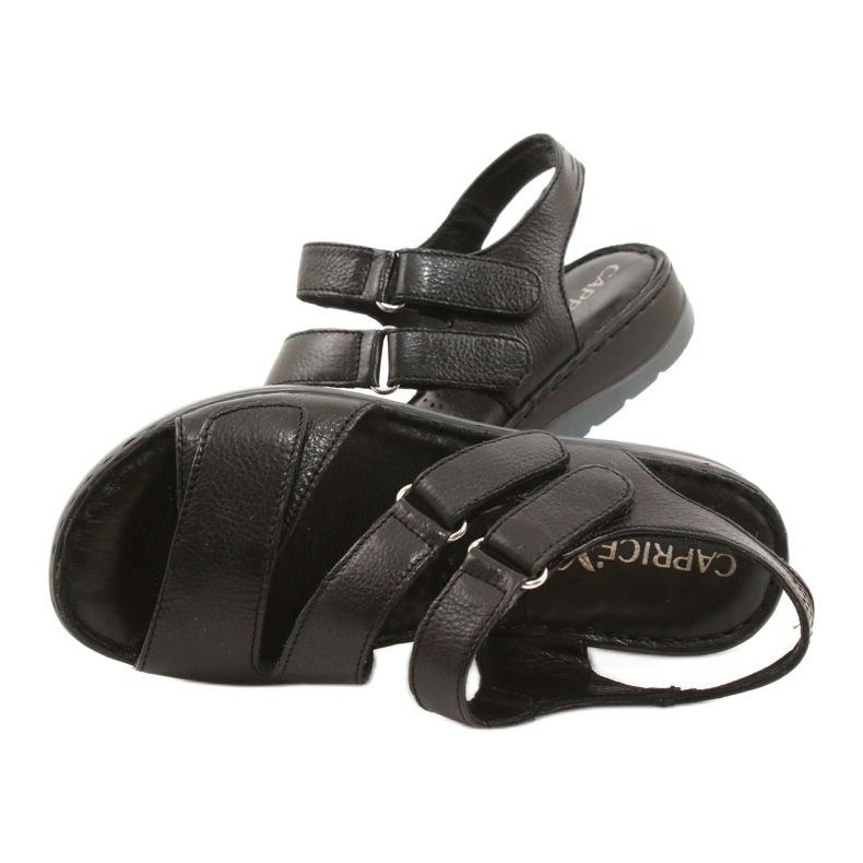 Caprice Sandales en cuir confortables avec velcro 28152-26 le noir 3