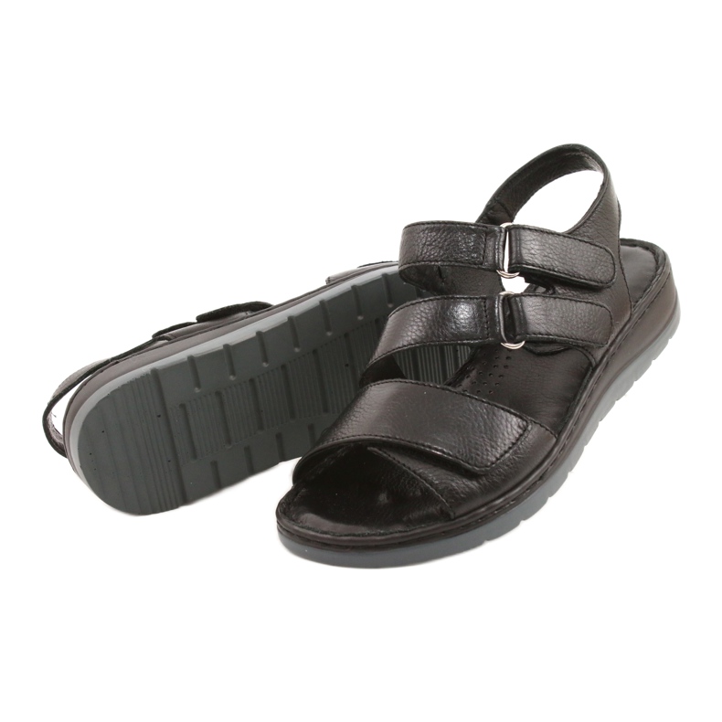 Caprice Sandales en cuir confortables avec velcro 28152-26 noir 2