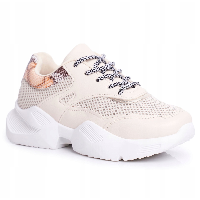 PS1 Chaussures Sport Femme Snakeskin Beige Giselle brun d'or 5