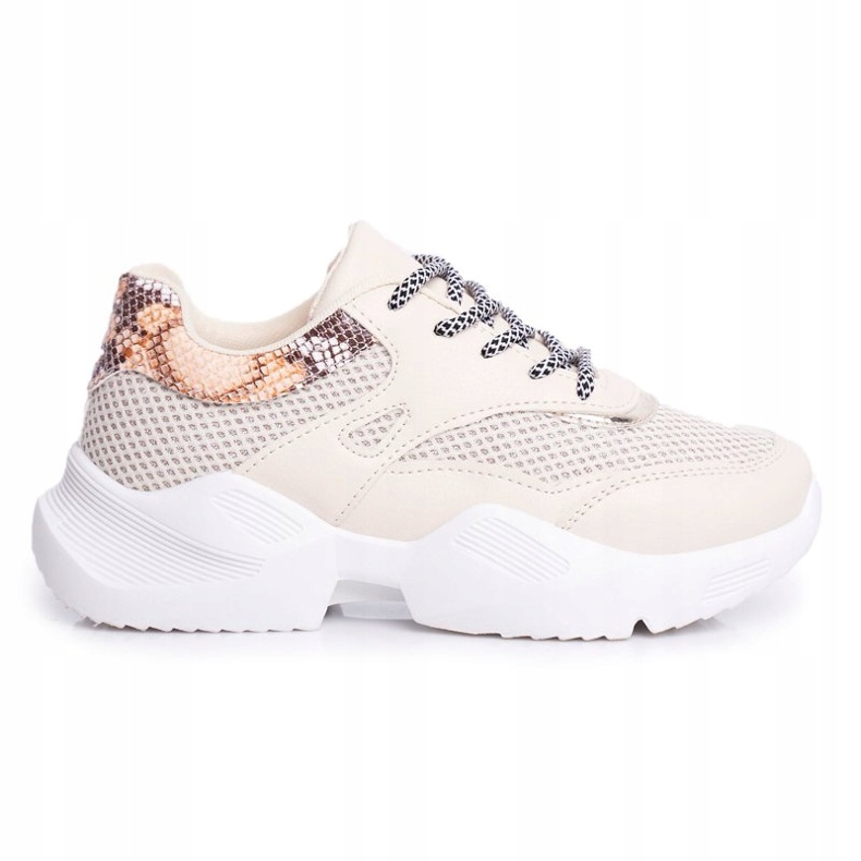 PS1 Chaussures Sport Femme Snakeskin Beige Giselle brun d'or 4
