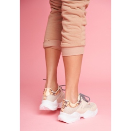 PS1 Chaussures Sport Femme Snakeskin Beige Giselle brun d'or 2