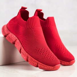 SHELOVET Baskets à enfiler à la mode rouge 1