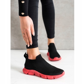 SHELOVET Baskets à enfiler à la mode noir 2