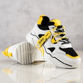 Weide Baskets à lacets à la mode blanche le noir multicolore 4