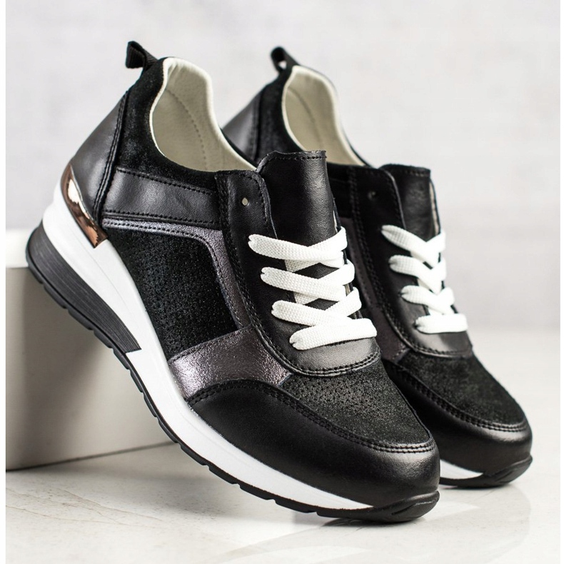 Baskets pailletées VINCEZA noir 1