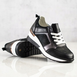 Baskets pailletées VINCEZA noir 2