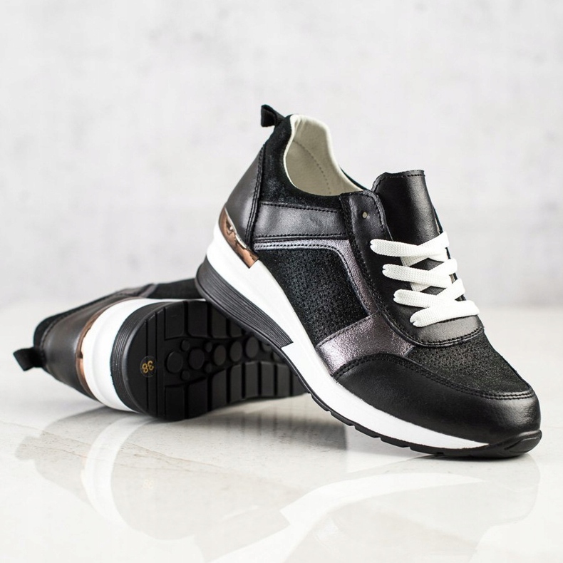 Baskets pailletées VINCEZA le noir 2