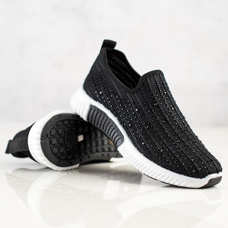 SHELOVET Slipons Avec Cristaux le noir 2