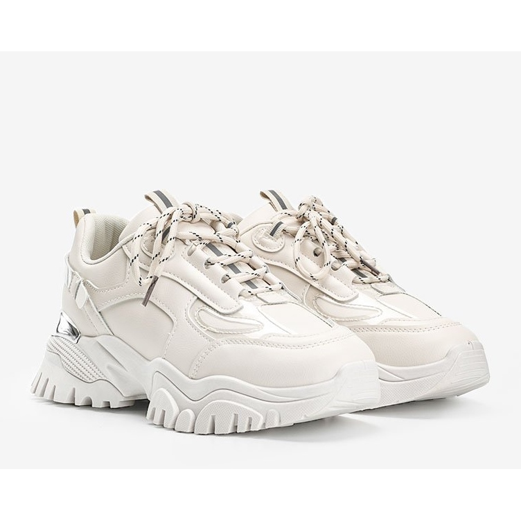 Baskets beiges avec empiècements métallisés Ansley 1 Baskets beiges avec empiècements métallisés Ansley 1