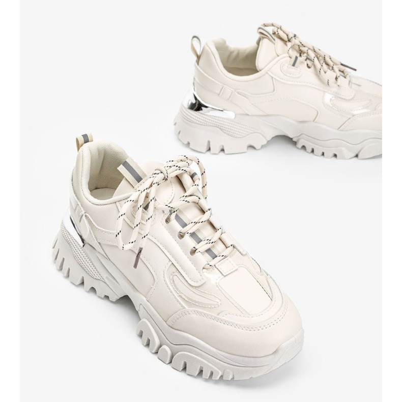 Baskets beiges avec empiècements métallisés Ansley 2 Baskets beiges avec empiècements métallisés Ansley 2