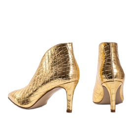 Bottines à enfiler dorées façon serpent d'Isabel d'or 1