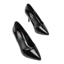 Escarpins classiques laqués noirs sur le talon aiguille Allyssa le noir 3