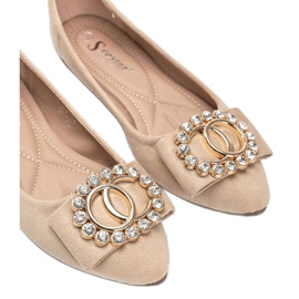 Ballerines rouges à boucle Ciara beige 1