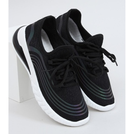 Noir 3436 Chaussettes noires chaussures de sport le noir 1