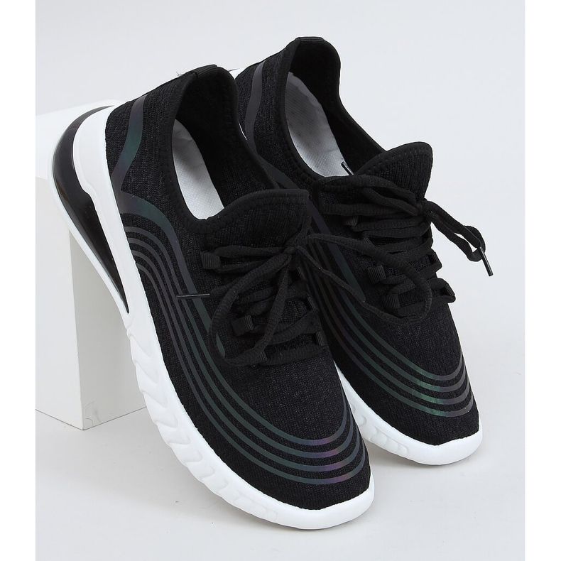 Noir 3436 Chaussettes noires chaussures de sport 1