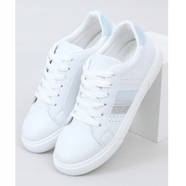 Baskets femme blanches 6111 Bleu 1