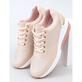 Rose MY-2717 Chaussures de sport roses sur talon compensé caché 1 Rose MY-2717 Chaussures de sport roses sur talon compensé caché 1
