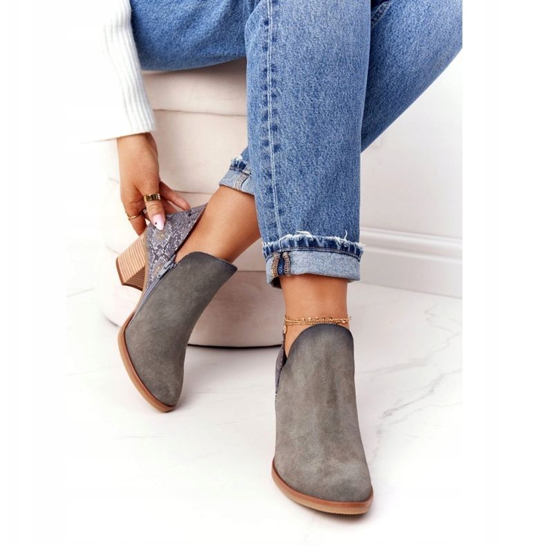 Bottes En Cuir Pour Femmes Sur Un Talon Maciejka Gris GAD 04492 argent 3 Bottes En Cuir Pour Femmes Sur Un Talon Maciejka Gris GAD 04492 argent 3