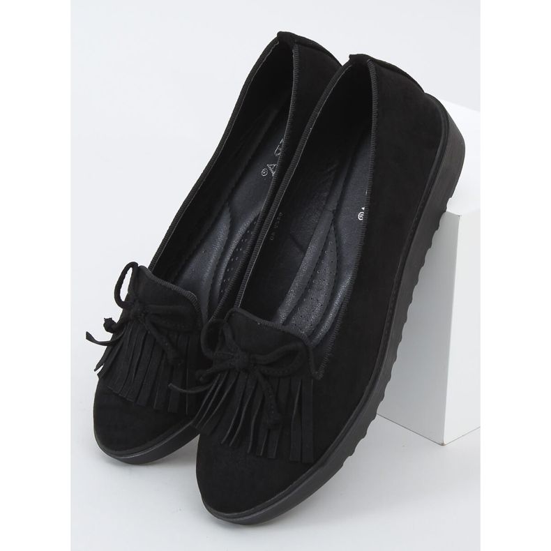 Mocassins noirs à franges 6429 Noir 1