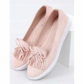 Mocassins à franges roses 6429 Rose 1