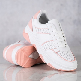 SHELOVET Chaussures de sport décontractées blanc rose 1