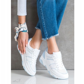 SHELOVET Chaussures de sport décontractées blanche bleu 2