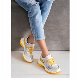 Goodin Baskets en cuir avec empiècements argentés blanc multicolore 1