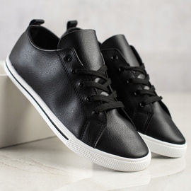 SHELOVET Baskets basses confortables noir 1