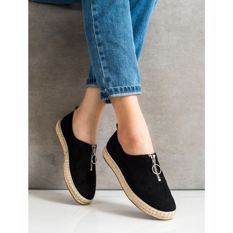 Cm Paris Espadrilles Noires Avec Fermeture Éclair beige le noir 1