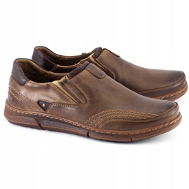 Polbut Chaussures sans lacets pour hommes J51 marron brun 1