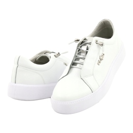 Filippo Baskets en cuir élégantes DP2041/21 WH blanche argent 2