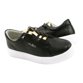 Filippo Baskets élégantes en cuir noir DP2041/21 BK Noir le noir 4