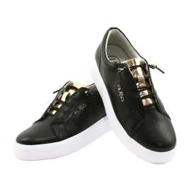 Filippo Baskets élégantes en cuir noir DP2041/21 BK Noir le noir 3