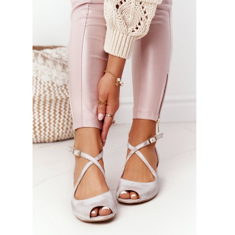 Sandales Talons Hauts Cuir Maciejka 04509-45 Beige-Or d'or 2