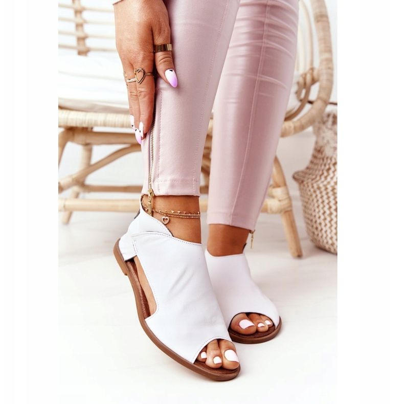 Sandales Cuir Femme Nicole 2622 Blanc blanche 2