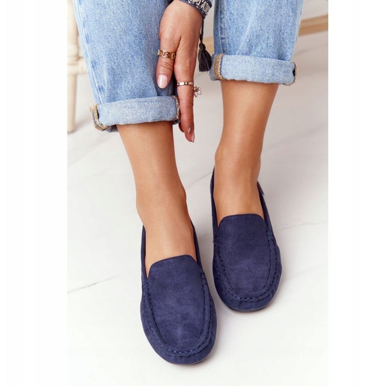 PH1 Mocassins Femme En Daim Bleu Marine Saint-Marin 2