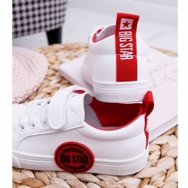 Baskets Enfant Enfant Big Star Avec Velcro Blanc FF374088 blanche rouge 3